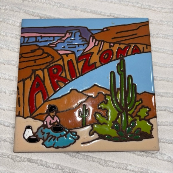 Arizona Earth tones Tile Made in USA Hand  Glazed Color Grand Canyon Souvenir‎ - Picture 1 of 7